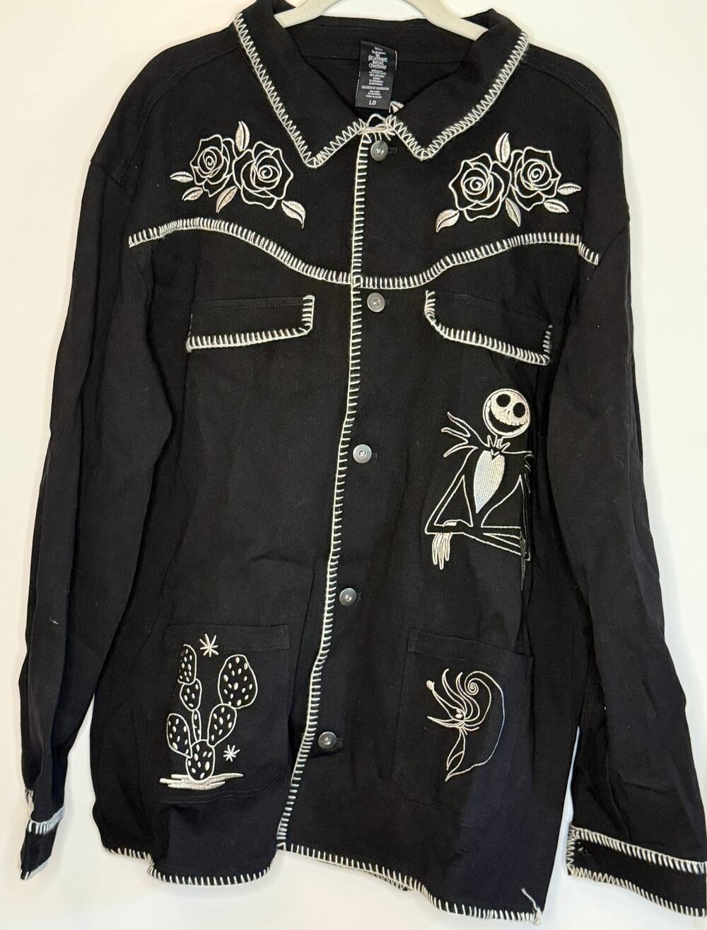 Disney Our Universe Nightmare Before Christmas Embroidered Shirt Jacket Large